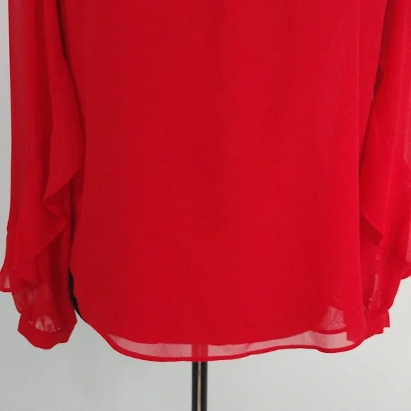 Ann Taylor Ruffle Sleeve Mock Neck Top - Picture 6 of 12